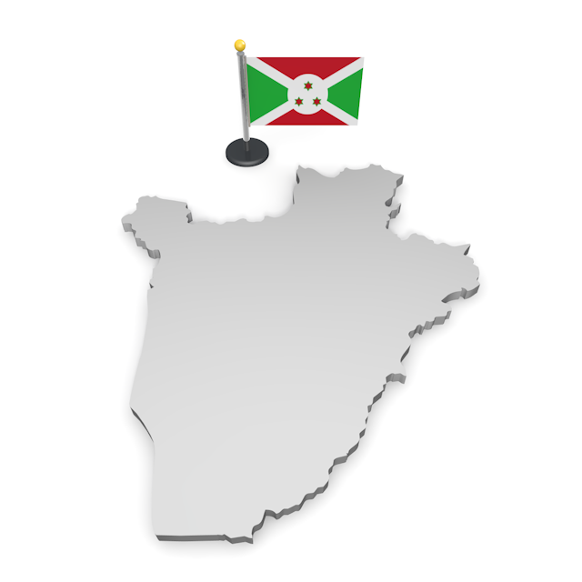 ブルンジ - ナショナルフラッグ / 世界地図 / イラスト / 写真 / 国旗 / フリー素材