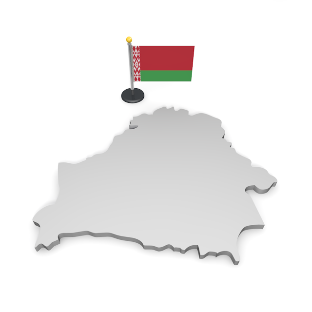 ベラルーシ - ナショナルフラッグ / 世界地図 / イラスト / 写真 / 国旗 / フリー素材