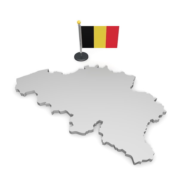 ベルギー - ナショナルフラッグ / 世界地図 / イラスト / 写真 / 国旗 / フリー素材