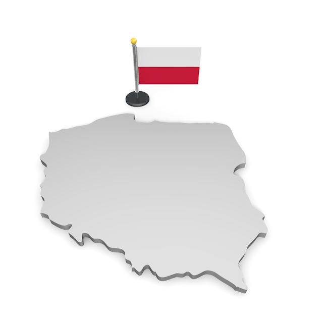 ポーランド - ナショナルフラッグ / 世界地図 / イラスト / 写真 / 国旗 / フリー素材