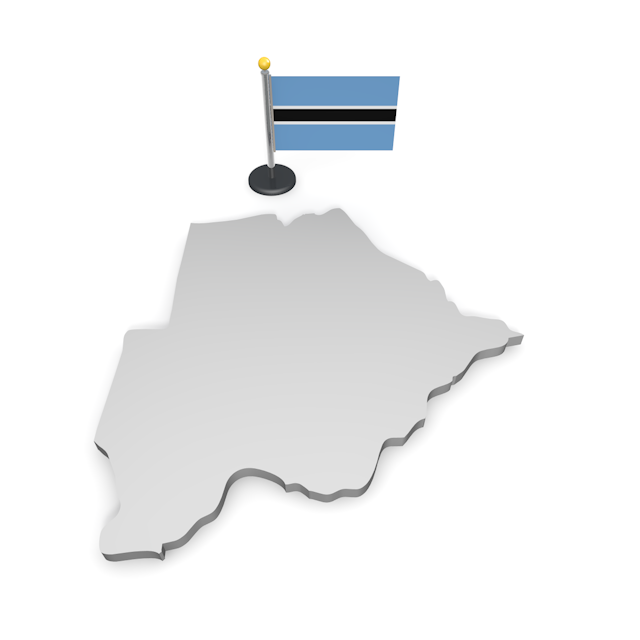 ボツワナ - ナショナルフラッグ / 世界地図 / イラスト / 写真 / 国旗 / フリー素材