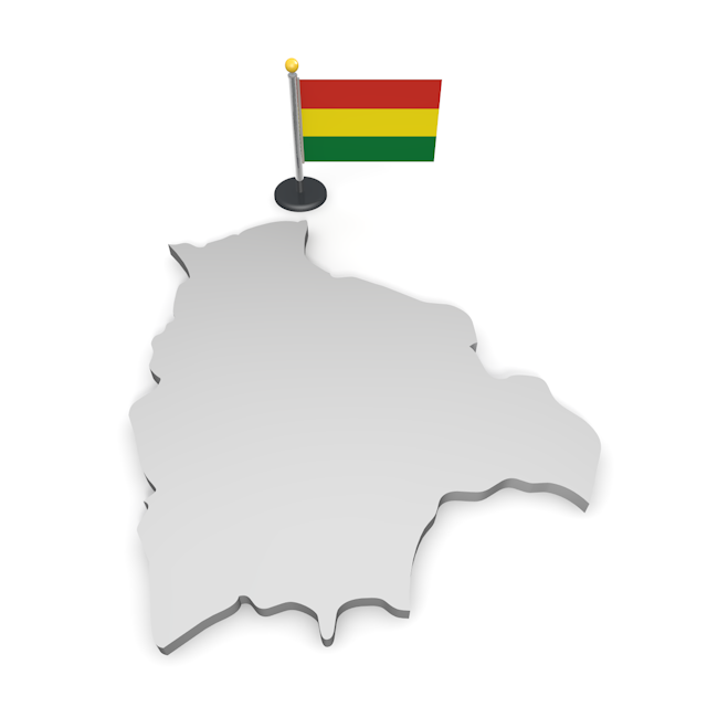 ボリビア - ナショナルフラッグ / 世界地図 / イラスト / 写真 / 国旗 / フリー素材