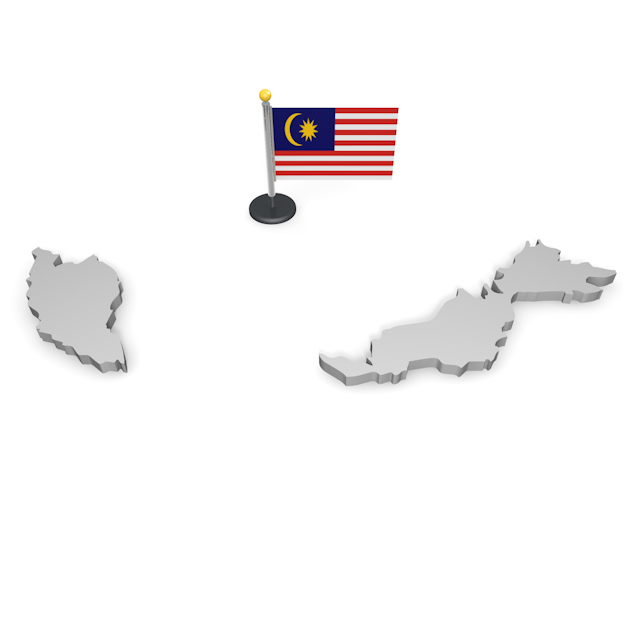 マレーシア - ナショナルフラッグ / 世界地図 / イラスト / 写真 / 国旗 / フリー素材