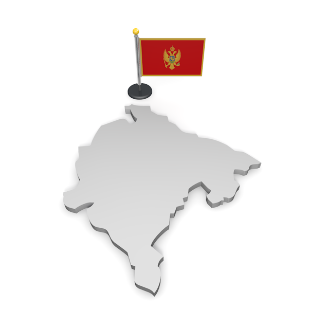 モンテネグロ - ナショナルフラッグ / 世界地図 / イラスト / 写真 / 国旗 / フリー素材