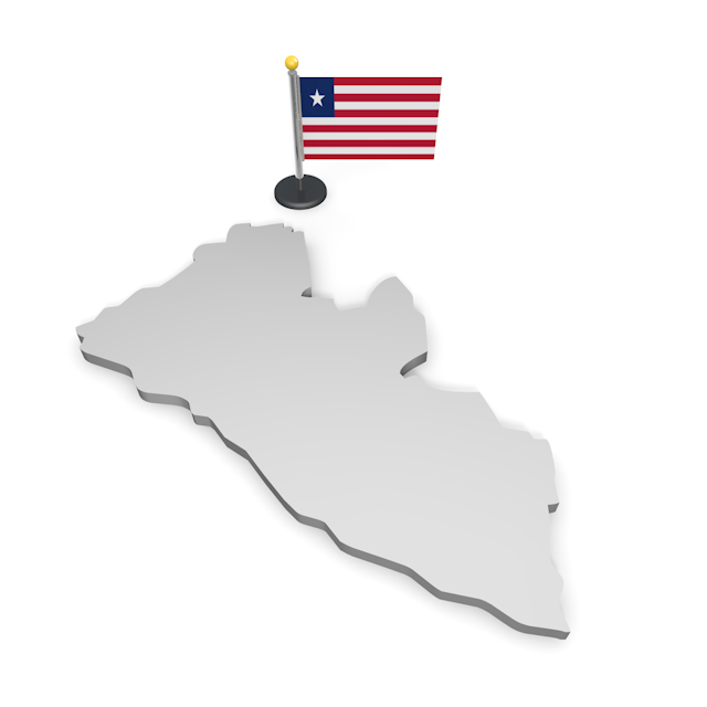 リベリア - ナショナルフラッグ / 世界地図 / イラスト / 写真 / 国旗 / フリー素材