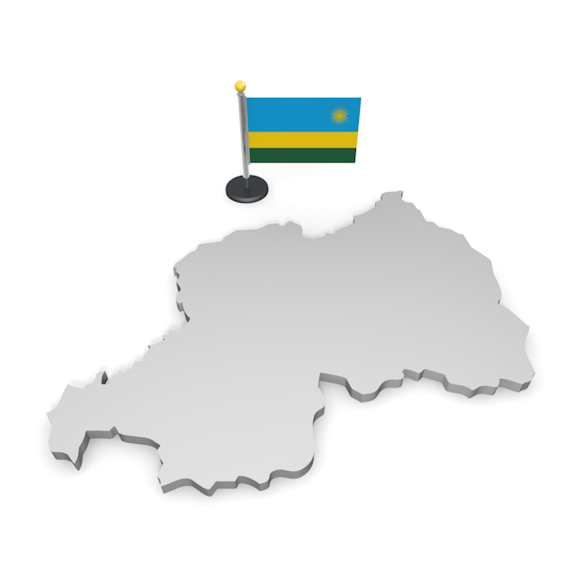 ルワンダ - ナショナルフラッグ / 世界地図 / イラスト / 写真 / 国旗 / フリー素材