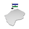 レソト - 国旗｜世界地図｜フリーイラスト素材