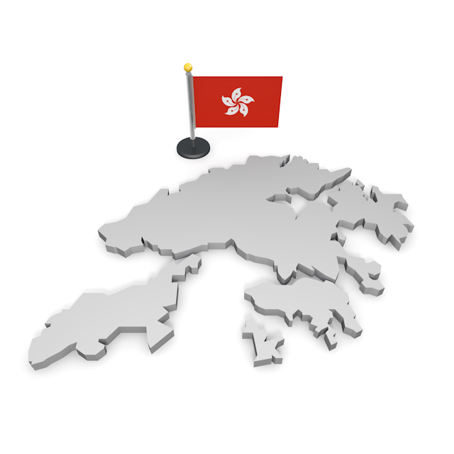 香港 - ナショナルフラッグ / 世界地図 / イラスト / 写真 / 国旗 / フリー素材