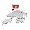 香港 - 国旗｜世界地図｜フリーイラスト素材