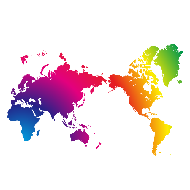 世界地図｜カラフル - ナショナルフラッグ / 世界地図 / イラスト / 写真 / 国旗 / フリー素材