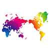 世界地図｜カラフル - 国旗｜世界地図｜フリーイラスト素材