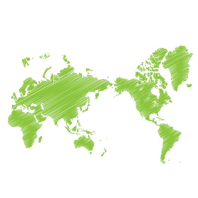 世界地図｜緑色 - ナショナルフラッグ / 世界地図 / イラスト / 写真 / 国旗 / フリー素材