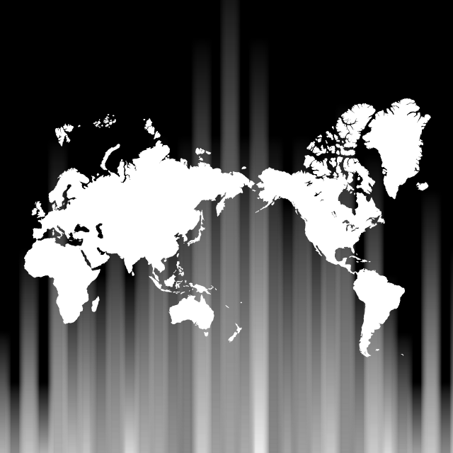 世界地図｜白黒 - ナショナルフラッグ / 世界地図 / イラスト / 写真 / 国旗 / フリー素材