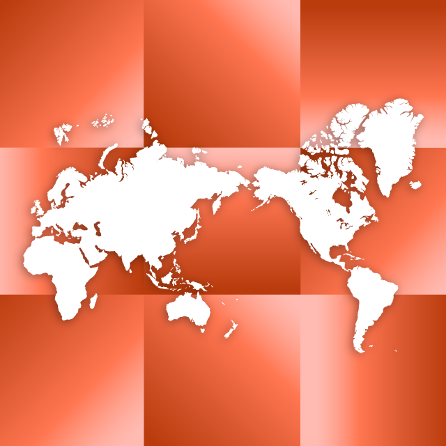 ワールドマップ｜レッド - ナショナルフラッグ / 世界地図 / イラスト / 写真 / 国旗 / フリー素材