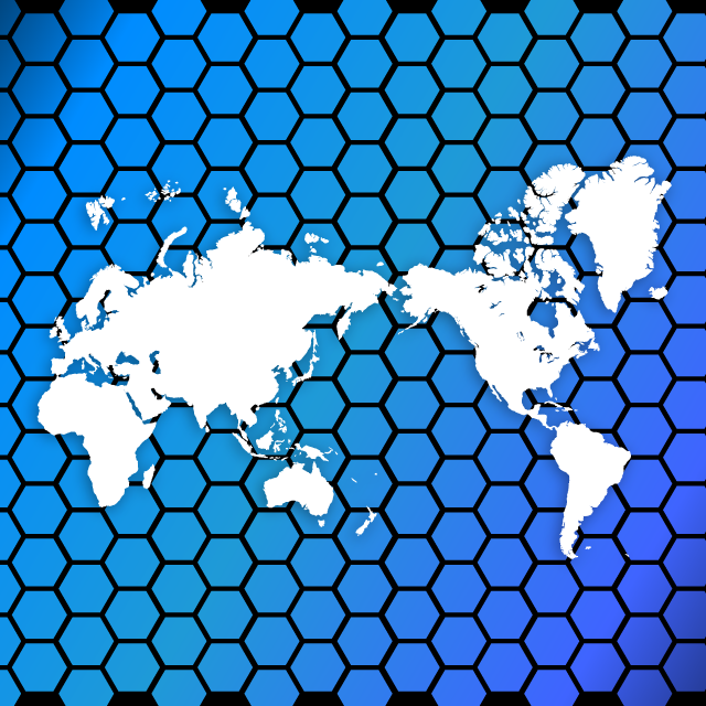 ワールドマップ｜マス目 - ナショナルフラッグ / 世界地図 / イラスト / 写真 / 国旗 / フリー素材