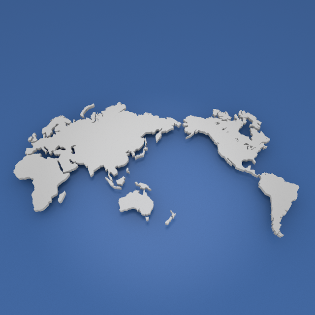 世界地図｜立体 - ナショナルフラッグ / 世界地図 / イラスト / 写真 / 国旗 / フリー素材