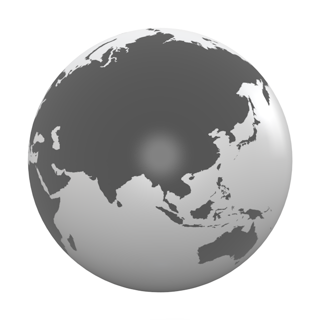 地球｜アジア - ナショナルフラッグ / 世界地図 / イラスト / 写真 / 国旗 / フリー素材