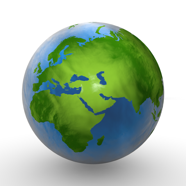 地球｜3DCG｜ヨーロッパ - ナショナルフラッグ / 世界地図 / イラスト / 写真 / 国旗 / フリー素材