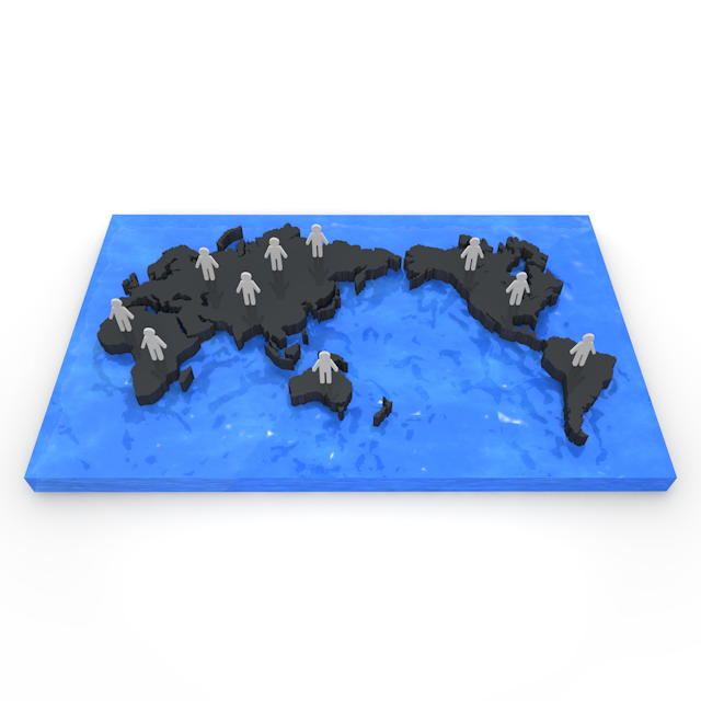 世界地図｜SNS｜つながり - ナショナルフラッグ / 世界地図 / イラスト / 写真 / 国旗 / フリー素材