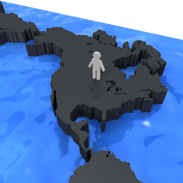 世界地図｜アメリカ大陸｜3D - ナショナルフラッグ / 世界地図 / イラスト / 写真 / 国旗 / フリー素材