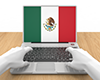メキシコ｜国旗｜ノートパソコン｜手 - 国旗｜世界地図｜フリーイラスト素材