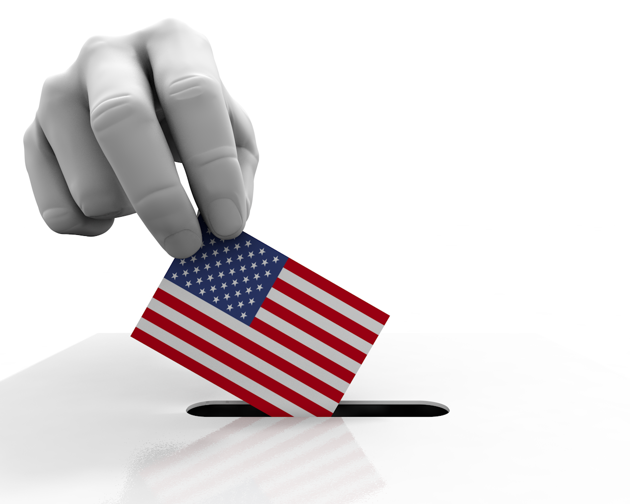 アメリカ｜米国｜国旗｜投票｜手 - ナショナルフラッグ / 世界地図 / イラスト / 写真 / 国旗 / フリー素材