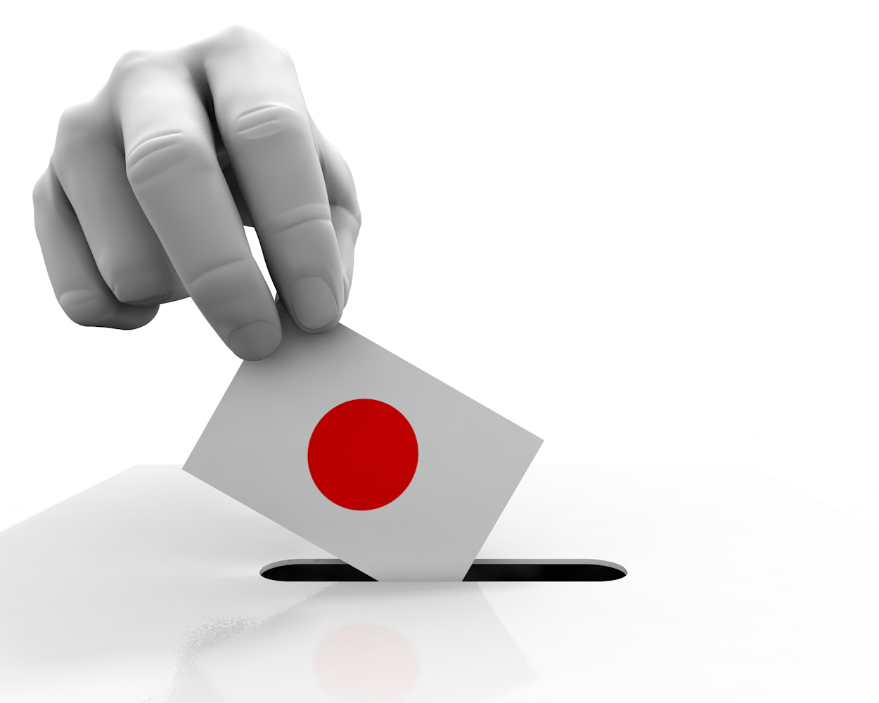 日本｜国旗｜投票｜手 - ナショナルフラッグ / 世界地図 / イラスト / 写真 / 国旗 / フリー素材