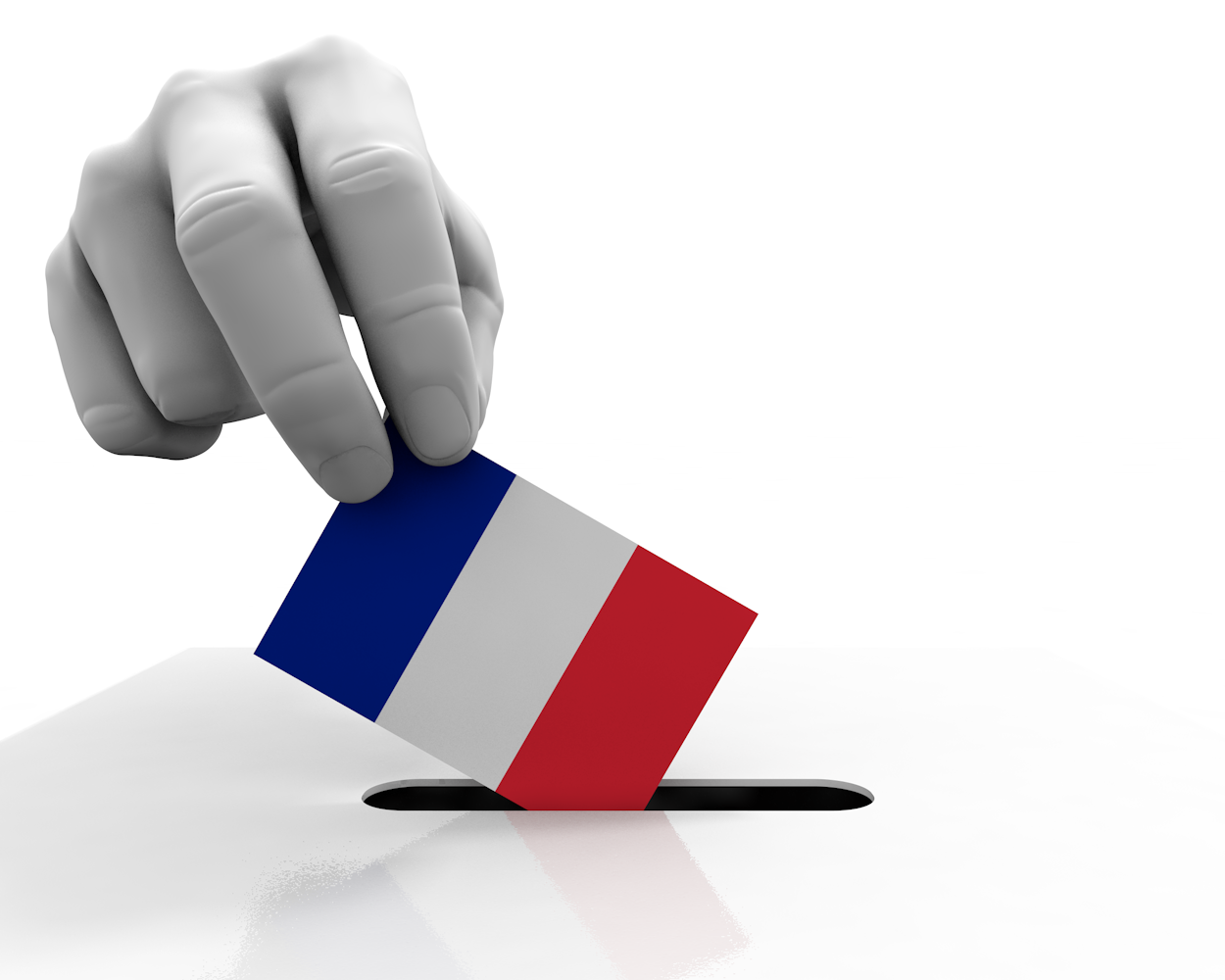 フランス｜国旗｜投票｜手 - ナショナルフラッグ / 世界地図 / イラスト / 写真 / 国旗 / フリー素材