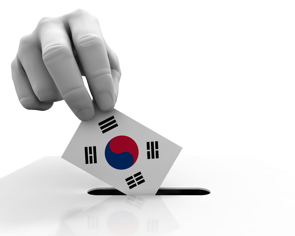 韓国｜国旗｜票を入れる - ナショナルフラッグ / 世界地図 / イラスト / 写真 / 国旗 / フリー素材