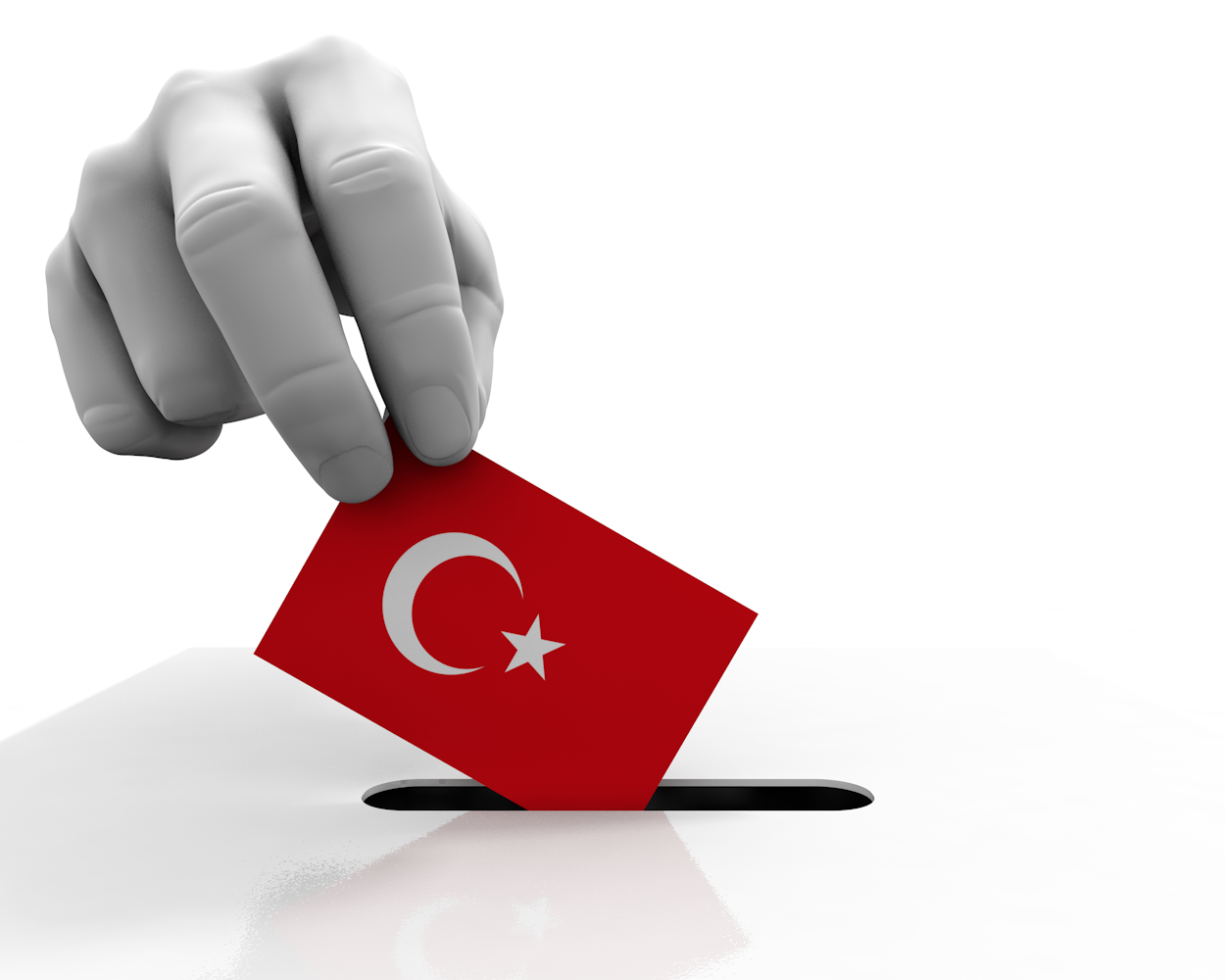 トルコ｜国旗｜投票｜手 - ナショナルフラッグ / 世界地図 / イラスト / 写真 / 国旗 / フリー素材