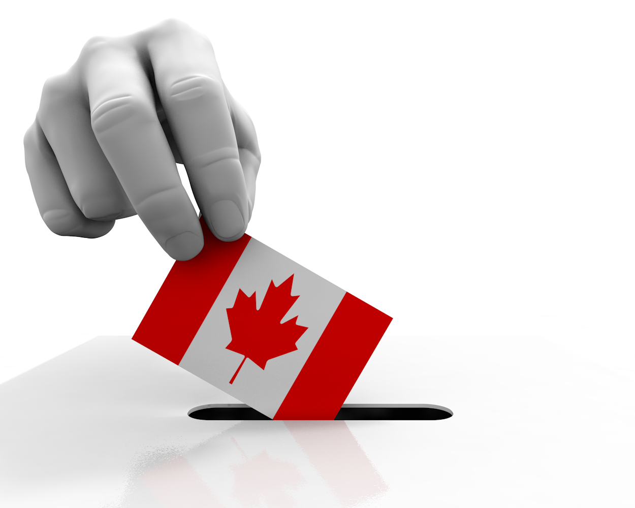 カナダ｜国旗｜投票｜手 - ナショナルフラッグ / 世界地図 / イラスト / 写真 / 国旗 / フリー素材