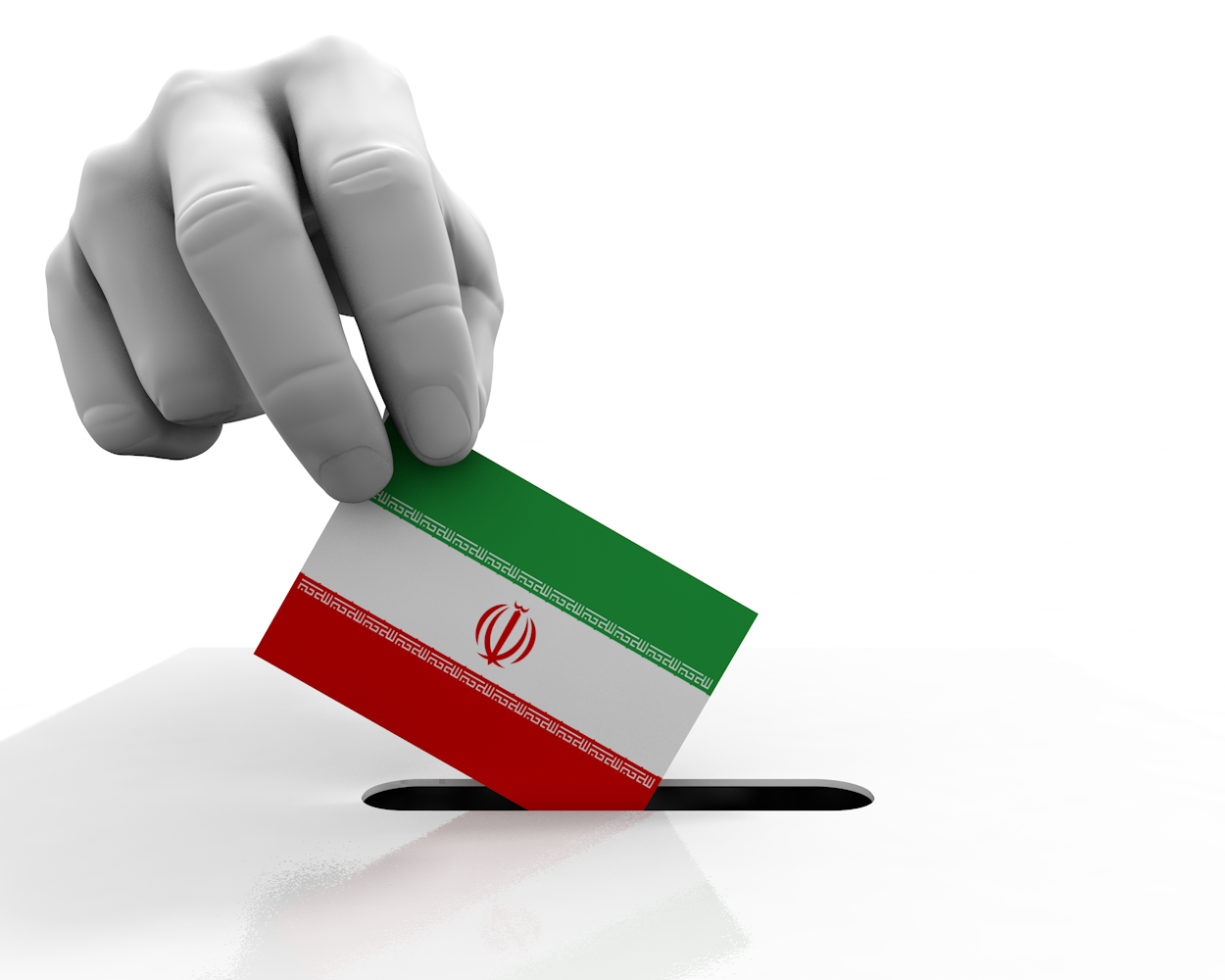 イラン｜国旗｜投票｜手 - ナショナルフラッグ / 世界地図 / イラスト / 写真 / 国旗 / フリー素材