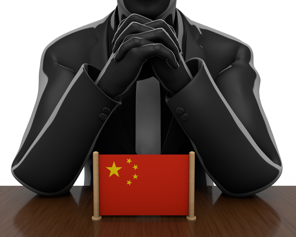 中国｜国旗｜考える人｜問題 - ナショナルフラッグ / 世界地図 / イラスト / 写真 / 国旗 / フリー素材