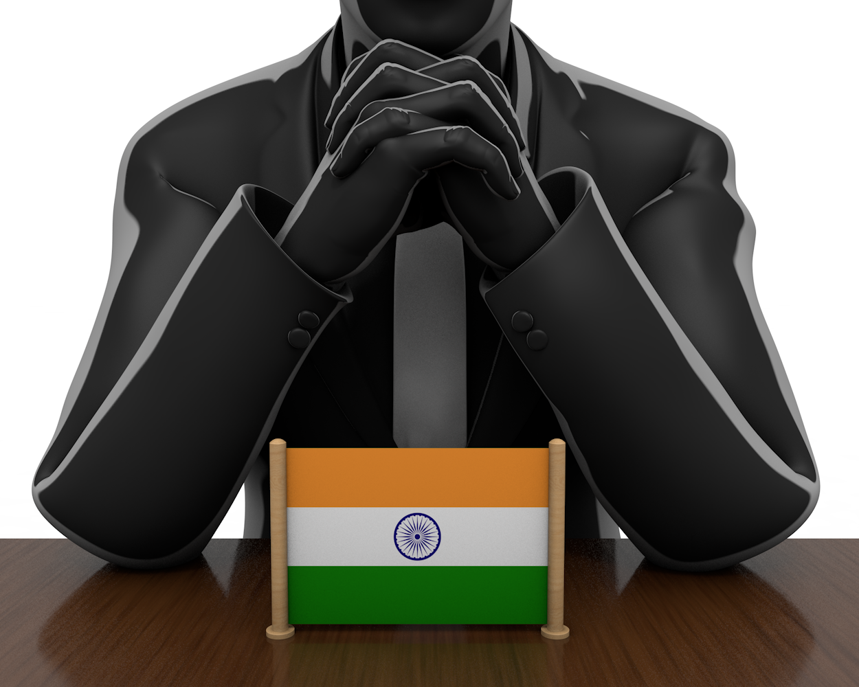 インド｜国旗｜男性｜決断 - ナショナルフラッグ / 世界地図 / イラスト / 写真 / 国旗 / フリー素材