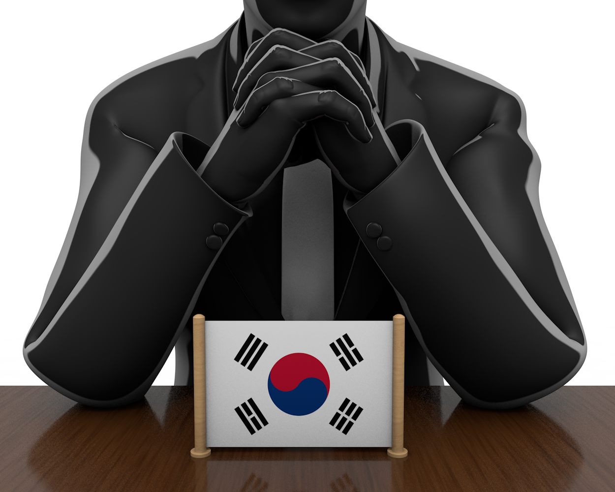 韓国｜国旗｜男性｜決断 - ナショナルフラッグ / 世界地図 / イラスト / 写真 / 国旗 / フリー素材