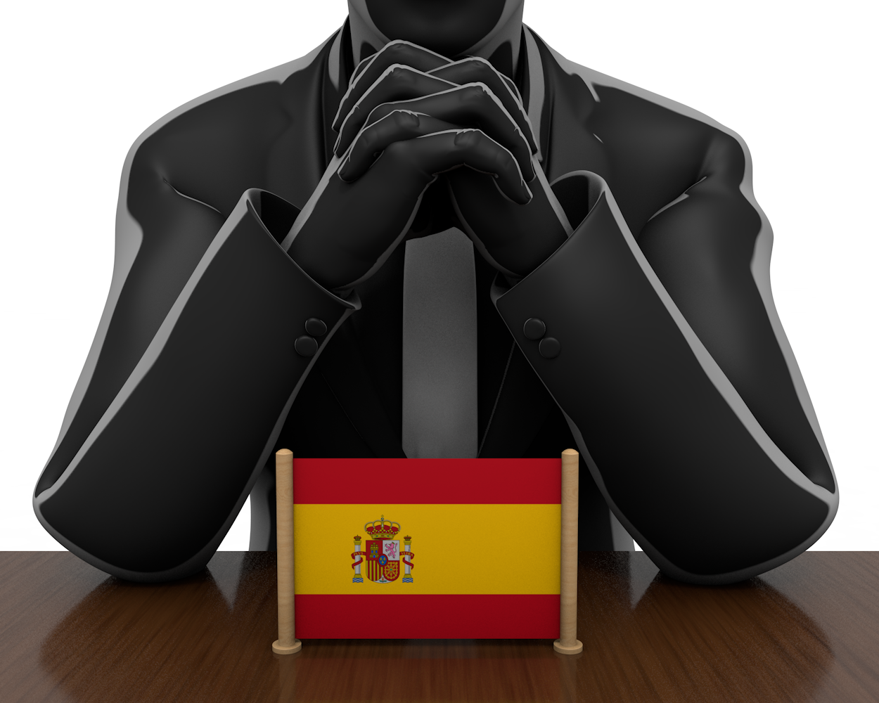 スペイン｜国旗｜考える人｜問題 - ナショナルフラッグ / 世界地図 / イラスト / 写真 / 国旗 / フリー素材