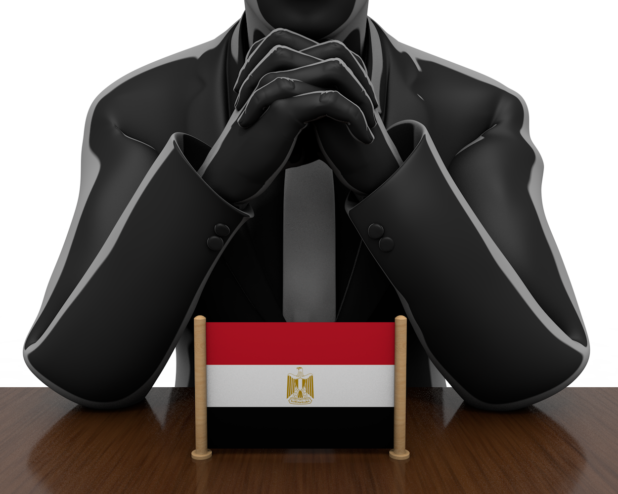 エジプト｜国旗｜男性｜決断 - ナショナルフラッグ / 世界地図 / イラスト / 写真 / 国旗 / フリー素材