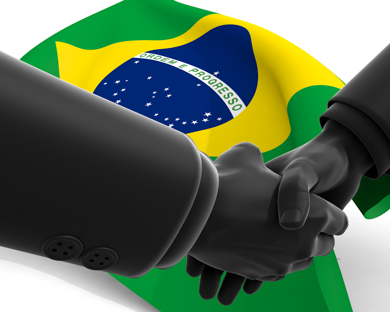 ブラジル｜国旗｜ビジネス｜取引 - ナショナルフラッグ / 世界地図 / イラスト / 写真 / 国旗 / フリー素材