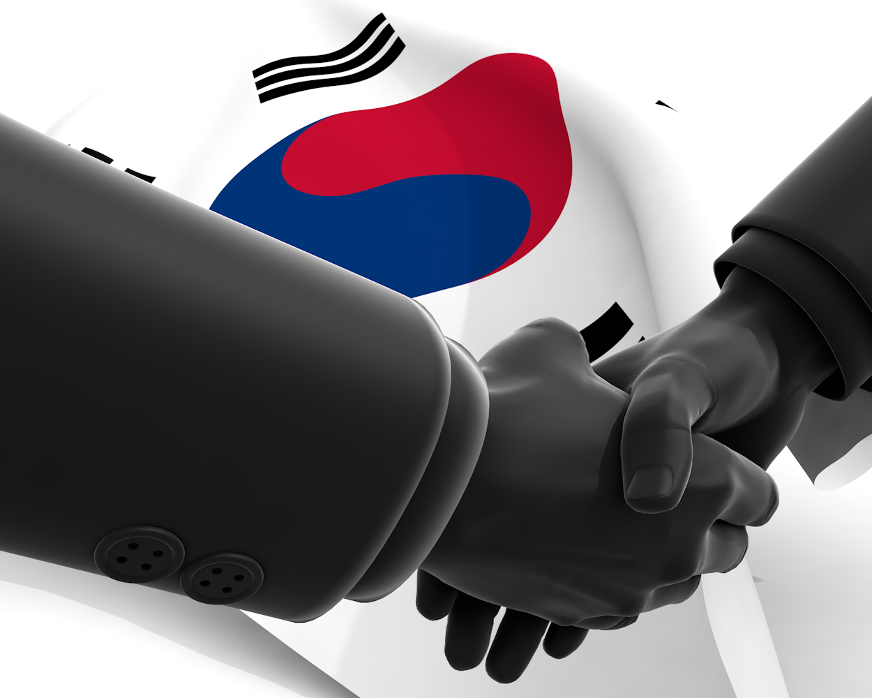 韓国｜国旗｜交渉｜和解｜紛争 - ナショナルフラッグ / 世界地図 / イラスト / 写真 / 国旗 / フリー素材