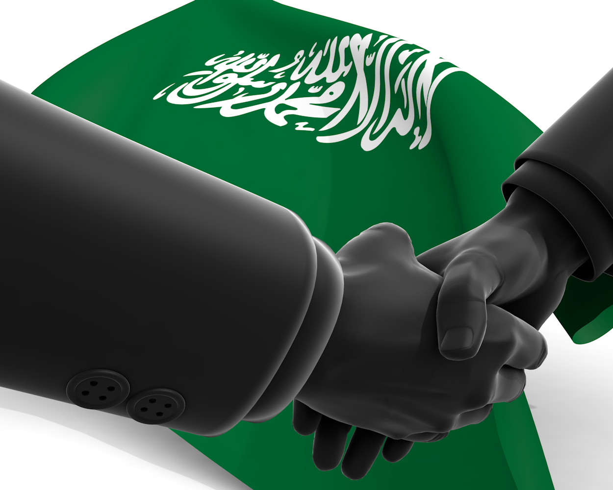 サウジアラビア｜国旗｜交渉｜和解｜紛争 - ナショナルフラッグ / 世界地図 / イラスト / 写真 / 国旗 / フリー素材