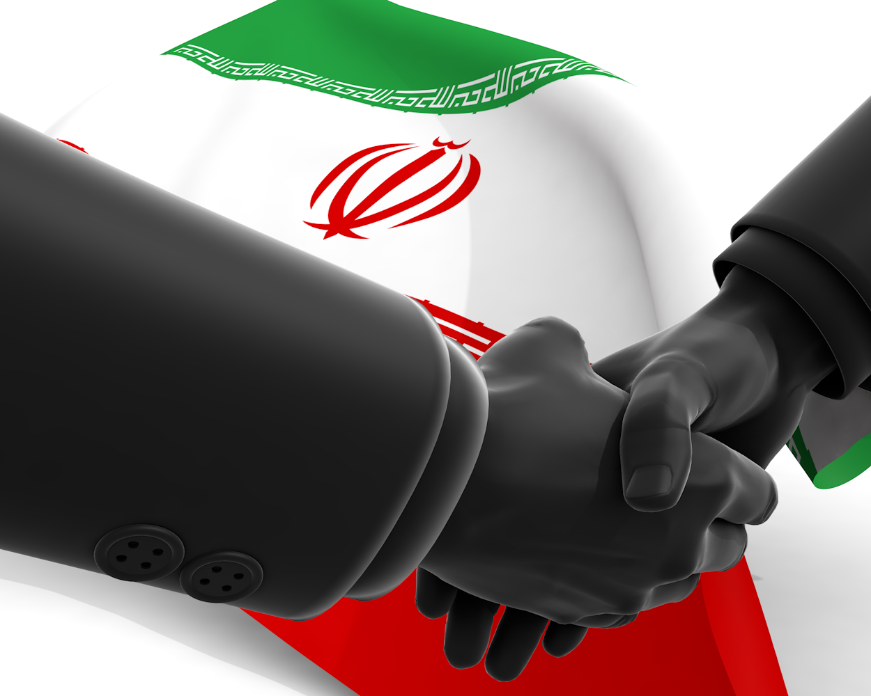 イラン｜国旗｜握手｜友人 - ナショナルフラッグ / 世界地図 / イラスト / 写真 / 国旗 / フリー素材